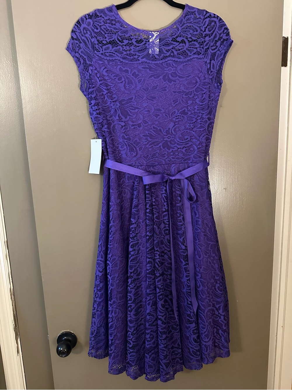 NWT Just Kids Girls Purple Floral Lace Dress Size 18 Big Girls Special Occasion